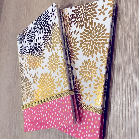 NEW Lot of 2x Notebooks - Gold Bursts w/ Pink & Shimmery Strap - Keeps secure! - Picture 2 of 8